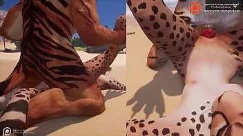 চালান চিতা একটি বাঘ fucks - furry অ্যানিমেশন