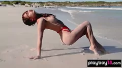 play Skinny Ukrainien Babe Gloria Sol's Outdoor StriptEase's