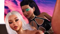 Oynat Çarpıcı bir uzay siborgunun şanslı genç bir sarışınla vahşi, terli bir köpek stili seansına girmesiyle galaksiler arası nihai keyfi deneyimleyin!